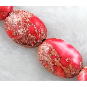 Sea Sediment Beads, flat oval, pink, 13x18mm, 22pcs per st [GMSSJ05C06]