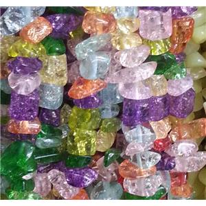 Chinese Crackle Crystal chip beads, freeform, approx 7-10mm [GMST136]