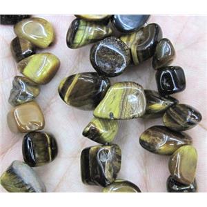 tiger eye stone chips, freeform, approx 8-15mm, 15.5 inches [GMST141]