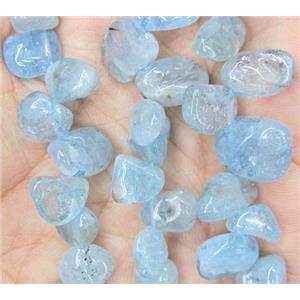 Aquamarine chip beads, freeform, approx 8-15mm, 15.5 inches [GMST143]