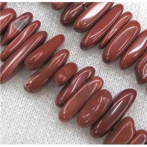red jasper beads, stick chips, freeform, approx 12-25mm, 15.5 inches [GMST192]
