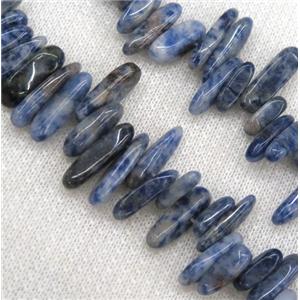 blue spots jasper beads, chip, freeform stick, approx 12-25mm, 15.5 inches [GMST211]