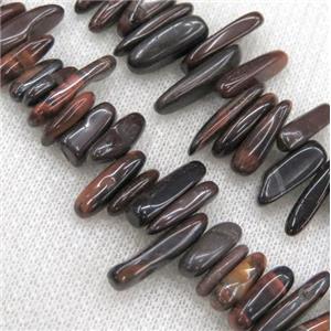 red tiger eye beads, chip, freeform stick, approx 12-25mm, 15.5 inches [GMST214]
