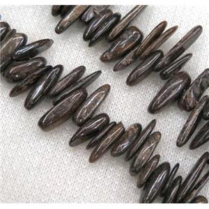 bronzite beads, chip, freeform stick, approx 12-25mm, 15.5 inches [GMST225]