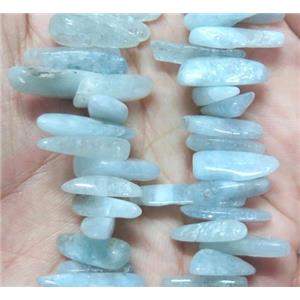 Aquamarine bead, Erose Chip, 3x11mm [GMST23]