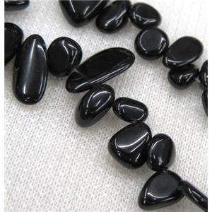 black onyx chip beads, synthetic, freeform, approx 6-10mm, 15.5 inches [GMST248]
