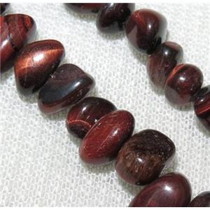 red tiger eye beads, freeform chip, approx 6-10mm, 15.5 inches [GMST255]