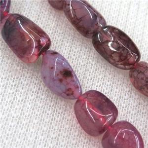dragon veins agate bead chips, freeform, hot-pink, approx 6-10mm, 15.5 inches [GMST271]