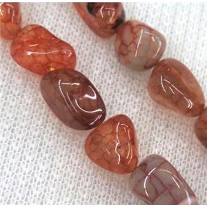 dragon veins agate bead chips, freeform, red, approx 6-10mm, 15.5 inches [GMST273]
