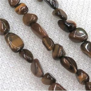 yellow tiger eye chips bead, freeform, approx 6-10mm, 15.5 inches [GMST285]