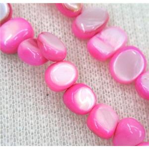 freshwater shell chip beads, freeform, pink, approx 6-10mm, 15.5 inches [GMST293]