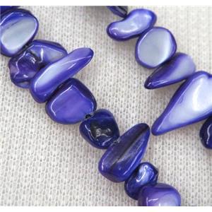 freshwater shell chip beads, freeform, purple, approx 6-15mm, 15.5 inches [GMST296]