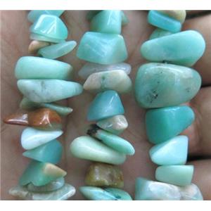 Amozonite chip beads, freeform, green, approx 6-14mm [GMST347]