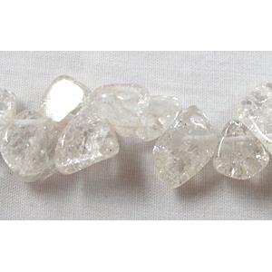 Synthetic Crystal Quartz beads, Crackle, Top-Drilled, 5-9mm wide, 11-15mm length,16 inch length [GMST37]