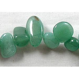 Green Aventurine beads, Erose Drip, Top-Drilled, 5-9mm wide, 9-15mm length,16 inch length [GMST39]