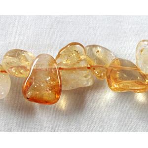 Citrine beads, freeform Drips, Top-Drilled, 7mm wide,12-16mm length,16 inch length [GMST47]