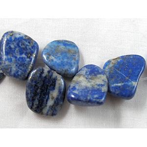 Lapis Lazuli beads, freeform Chip, Top-Drilled, 11mm wide, 13-23mm length, 16 inch length [GMST49]