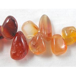 red Carnelian beads, freeform Chip, Top-Drilled, 6-10mm wide,8-12mm length, 16 inch length [GMST54]