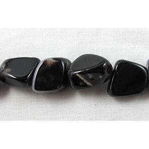 Black Onyx beads, chip, 10x12-17mm, 16 inch length [GMST56]