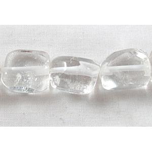 Synthetic Clear Crystal Quartz beads, freeform, 12x15mm, 16 inch length [GMST60]