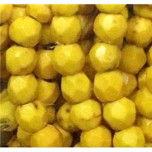 yellow synthetic Turquoise beads, faceted round, approx 4mm dia, 15.5 inches [GMT100-4MM]