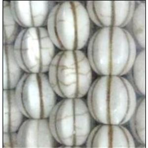 white synthetic Turquoise pumpkin beads, approx 10mm dia, 15.5 inches [GMT114-10MM]