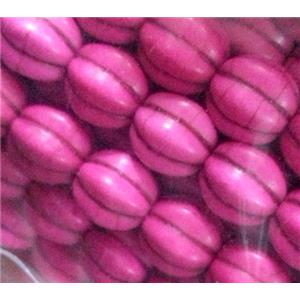 hotpink synthetic Turquoise pumpkin beads, approx 14mm dia, 15.5 inches [GMT115-14MM]