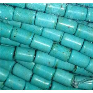 blue turquoise tube beads, synthetical, approx 4x6mm, 15.5 inches [GMT119-4X6MM]