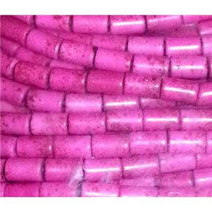 turquoise tube beads, synthetical, pink, approx 3x5mm, 15.5 inches [GMT124-3X5MM]