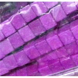 turquoise bead, cube, stabilized, hot-pink, approx 4x4x4mm [GMT136-4MM]