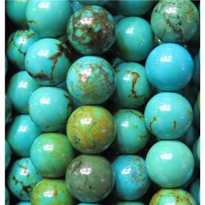 round Turquoise beads, blue, stabilized, approx 4mm dia [GMT139-4MM]