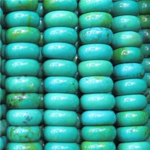 blue Turquoise bead, heshi, stabilized, approx 6x10mm [GMT148-6X10MM]