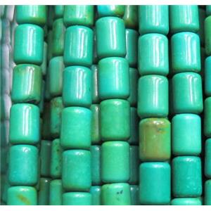 green Turquoise bead, tube, stabilized, approx 5x8mm [GMT151]