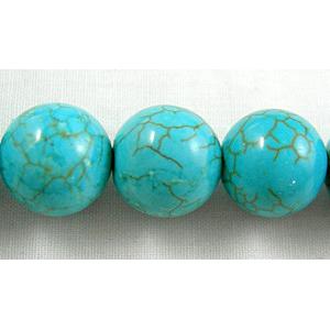 blue Assembled Turquoise beads, round, approx 4mm dia, 15.5 inches [GMT16-4MM]