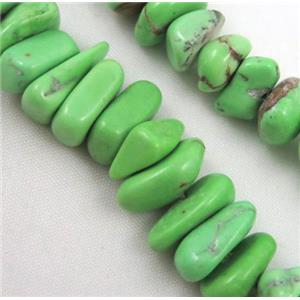 turquoise chips bead, freeform, green, approx 6-15mm [GMT165]