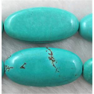 Chalky Turquoise beads, Rice shape, 15x30mm,9mm thick,13pcs per st [GMT17]