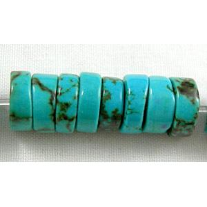 Chalky Turquoise beads for bracelet, Heishi beads, 8.5mm dia,3mm thick,130pcs per st [GMT18]