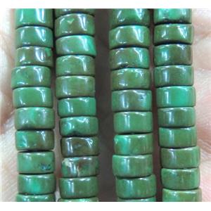 Turquoise beads, green, heshi, stabilized, approx 3x6mm [GMT198]