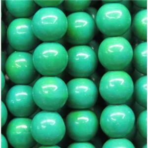 green turquoise bead, round, synthetic, approx 8mm dia, 48pcs per st [GMT204-8MM]