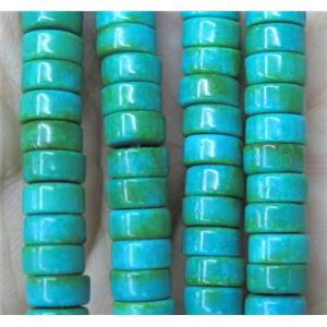 blue turquoise bead, heishi, synthetic, approx 3x6mm [GMT207]