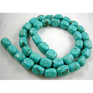 Chalky Turquoise Beads, Flat Barrel, 8x8x10mm, 39pcs per st [GMT20]