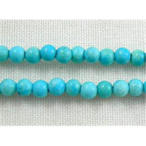 Chalky Turquoise Beads, stabilized, round, 3mm dia, approx 130pcs per st [GMT25-3MM]