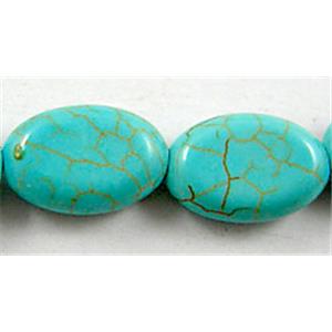green Chalky Turquoise beads, Flat Oval, 8x12mm,33pcs per st [GMT29]