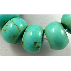 Chalky Turquoise rondelle beads, approx 6mm dia [GMT32]