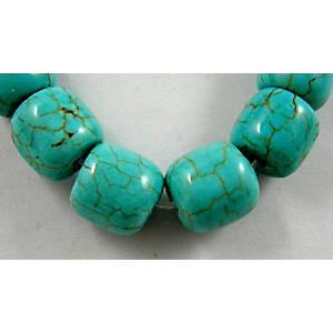 Chalky Turquoise barrel beads, 8x7.5mm, 52pcs per st [GMT33]