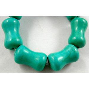 Chalky Turquoise Bamboo beads, 9x15mm, 27pcs per st [GMT36]
