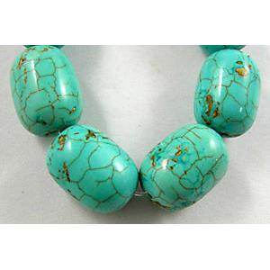 Chalky Turquoise, Stabilized, Barrel, 12x16mm, 24pcs per st [GMT42]