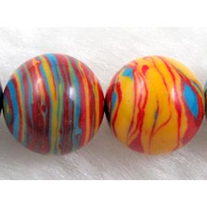 Striation Turquoise, Stabilized, round, 12mm dia, 33pcs per st [GMT48]