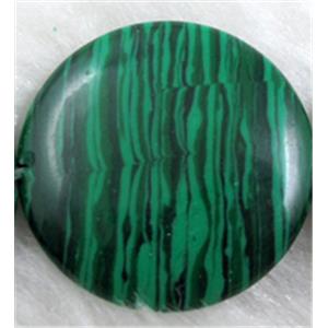 Striation Turquoise, Stabilized, Coin round, 25mm dia, 16pcs per st [GMT51]