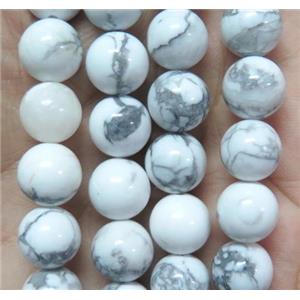 round White Howlite Turquoise Beads, 12mm dia, approx 31pcs per st [GMT65-12MM]